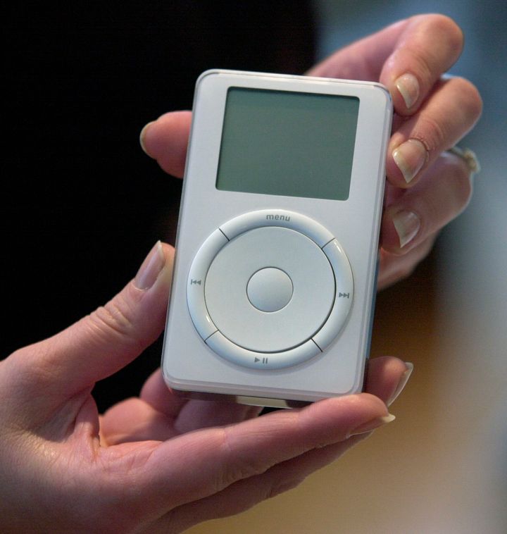 Apple announced the archetypal  iPod exemplary  connected  Oct. 23, 2001.