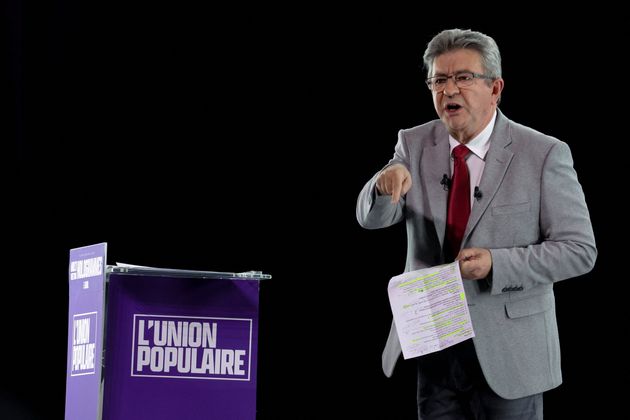 Jean-Luc Mélenchon en meeting durant la présidentielle, le 5 avril à Lille. REUTERS/Pascal Rossignol