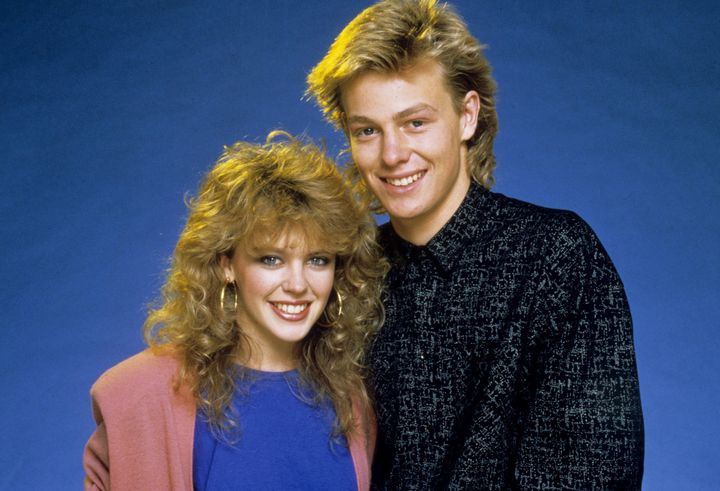 Kylie Minogue and Jason Donovan as Charlene and Scott in Neighbours