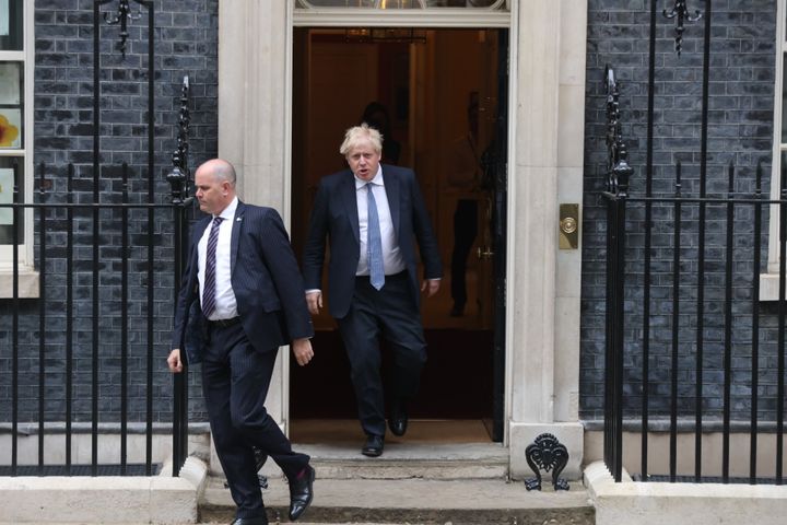 Boris Johnson en el número 10 de Downing Street.