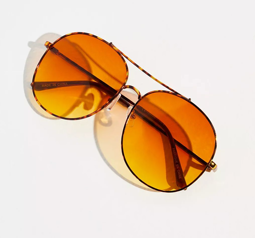 orange aviator glasses