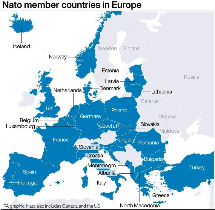 Pays membres de l'OTAN en Europe