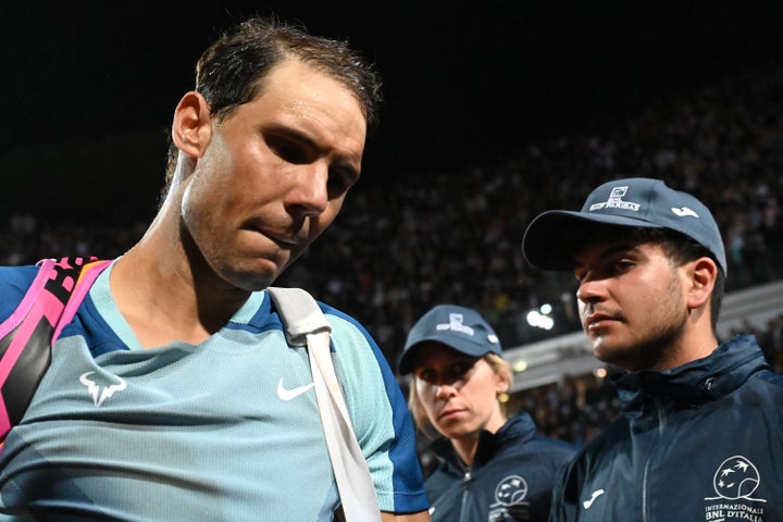 Nadal, triste tras su derrota en Roma.
