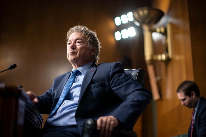 Sen. Rand Paul, R-Ky., listens during a Senate Foreign Relations committee hearing on the Fiscal Year 2023 Budget in Washington, Tuesday, April 26, 2022. (Al Drago/Pool Photo via AP)