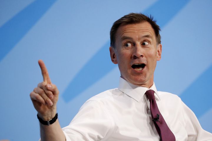 Conservative MP and leadership contender Jeremy Hunt at the last leadership election hustings in London, on July 17, 2019.