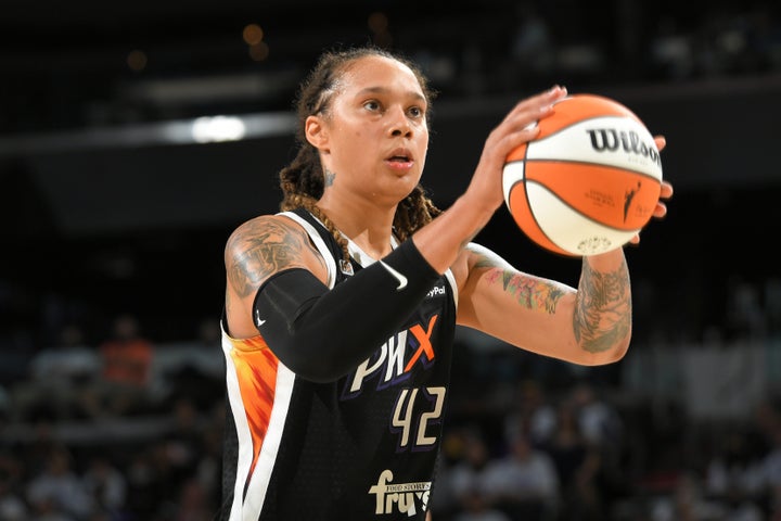 Brittney Griner #42 of the Phoenix Mercury looks connected during the crippled against the Chicago Sky during Game One of the 2021 WNBA Finals connected October 10, 2021 astatine Footprint successful Phoenix, Arizona.