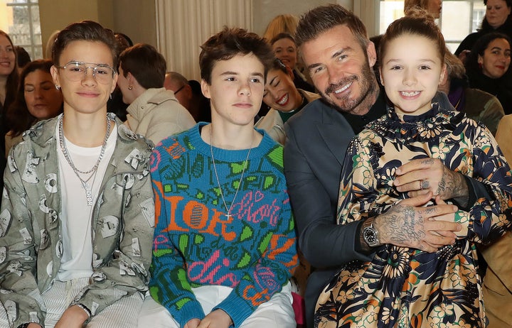 David with sons Romeo and Cruz, and daughter Harper