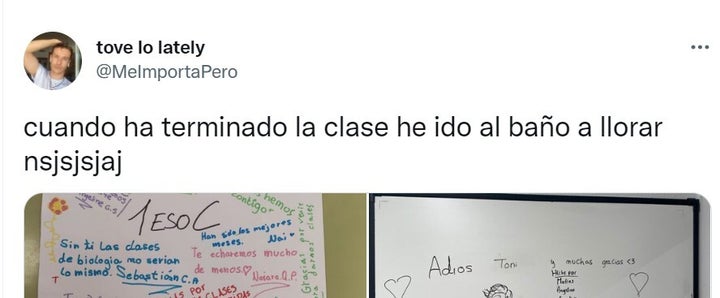Los mensajes que le han dejado unos alumnos a un profesor.