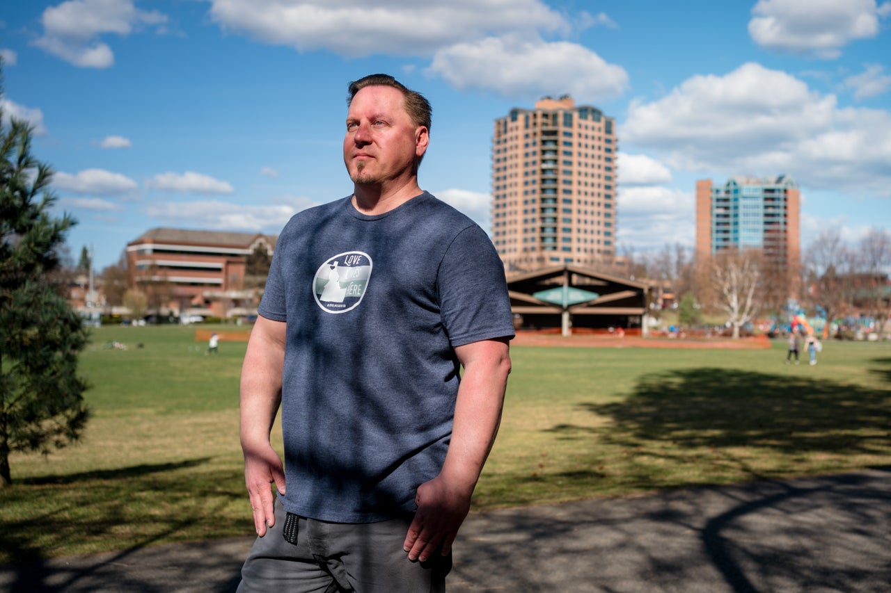 Democratic activist Shawn Keenan, pictured in McEuen Park in Coeur d'Alene, says "a big purge" is taking place among Republicans in Idaho.