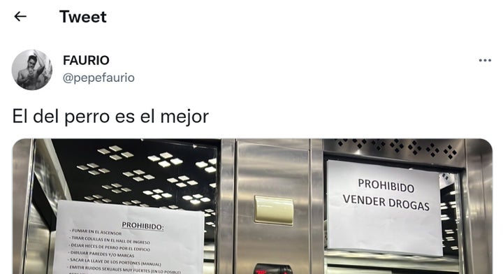 El tuit de Faurio que se ha hecho viral.