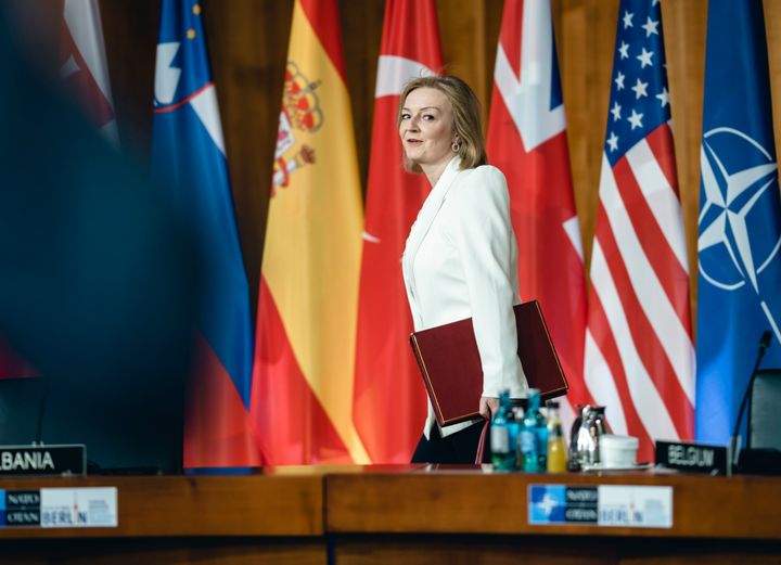 Liz Truss during the informal meeting of Nato foreign ministers in Berlin