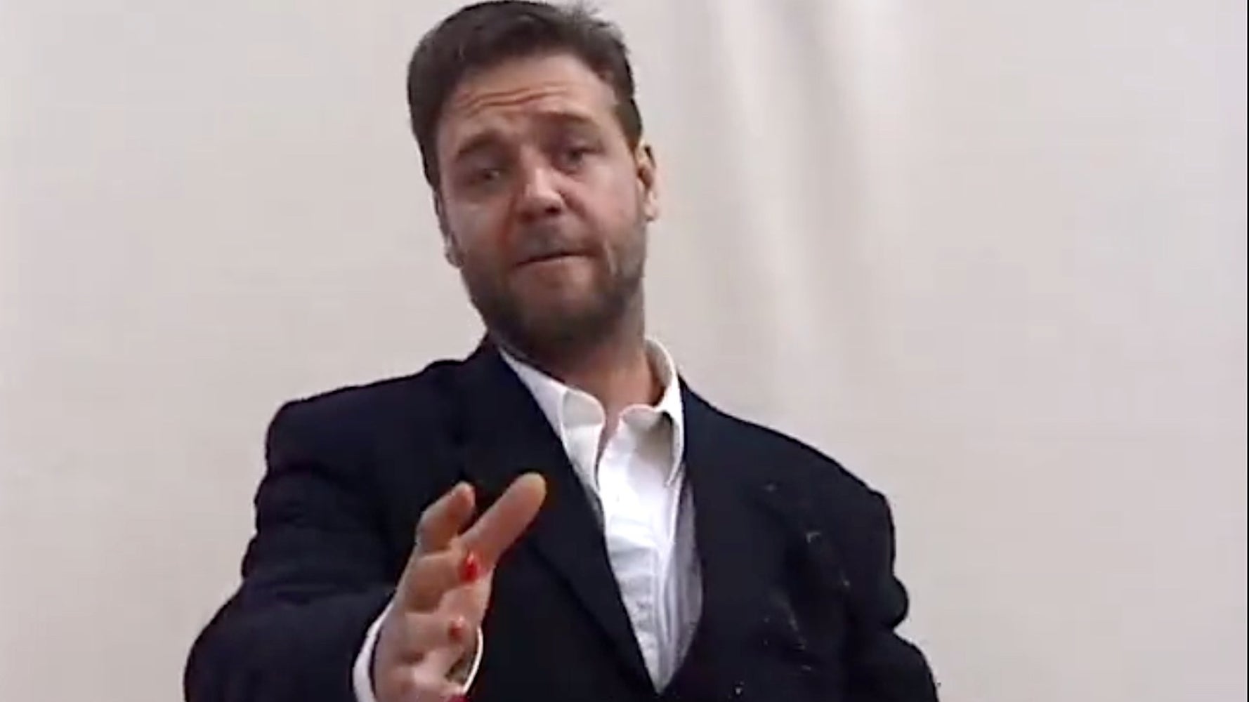 Russell Crowe Explains That Wild Bloody Birthday Video Russell Crowe Explains That Wild Bloody Birthday Video