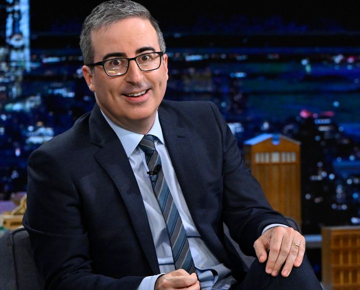 Comedian John Oliver on "The Tonight Show" on Monday, March 28, 2022.