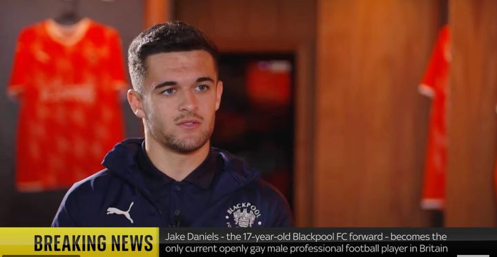 Blackpool player Jake Daniels was interviewed on Sky News after coming out