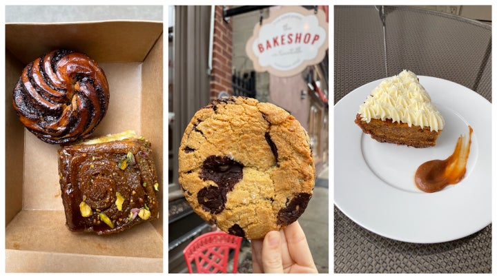 From left to right: pastries from K'Far, a cookie from The Bakeshop on Twentieth, and Vernick's carrot cake pie.