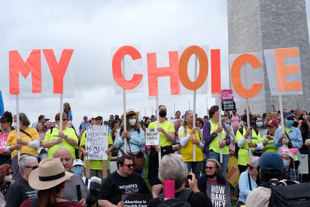 アメリカでは、中絶の権利を守ろうと各地で大規模デモが行われた（2022年5月14日 ワシントンDC）