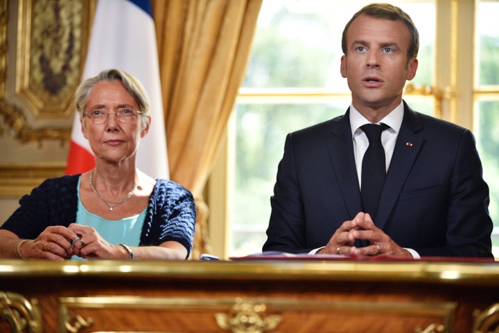 Emmanuel Macron y Elisabeth Borne, juntos en una rueda de prensa en El Elíseo, en una imagen de archivo.