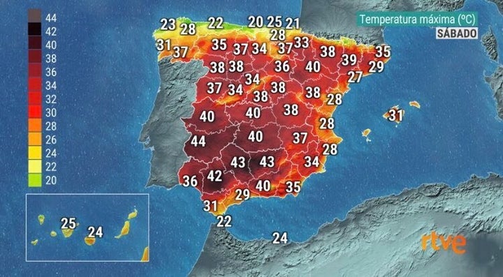 El mapa del tiempo que ha compartido Mónica García.