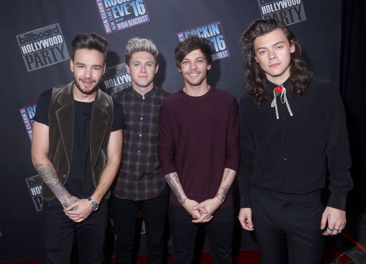 One Direction pictured during one of their final public appearances in 2016
