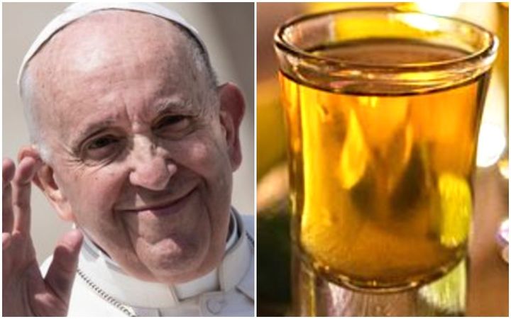Pope Francis lightheartedly hoped that tequila could ease the pain of his "capricious" knee.