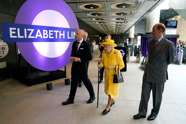 Queen Elizabeth and Prince Edward visit Paddington Station in London on May 17 to mark the completion of London's Crossrail project, ahead of the opening of the new "Elizabeth Line" rail service next week.