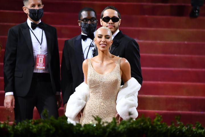 Kim Kardashian and Pete Davidson attend the the 2022 Met Gala celebrating "In America: An Anthology of Fashion" at The Metropolitan Museum of Art on May 2 in New York City.