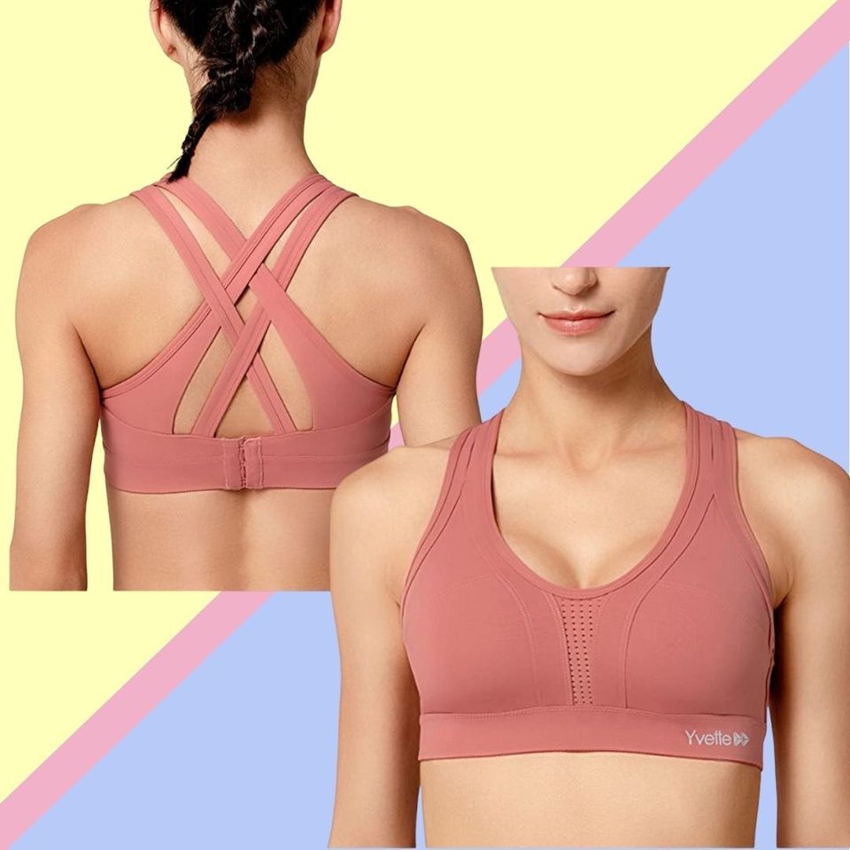 Buy PRETTYWELL Racerback Sports Bras Non Removable Padded, Wirefree Sports  Bra Tops for Women,Comfort Molded Cup Bras A to D Cup Online at  desertcartIreland