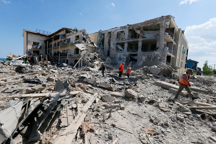 Un edificio bombardeado en Odesa.