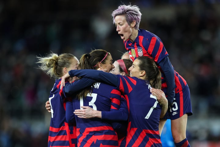 Celebración de las jugadoras de la selección femenina de fútbol de Estados Unidos.