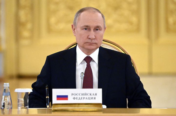 Ο Ρώσος Πρόεδρος Βλαντιμίρ Πούτιν παρευρίσκεται στη σύνοδο κορυφής του Οργανισμού Συνθήκης Συλλογικής Ασφάλειας (CSTO) στο Κρεμλίνο στη Μόσχα, Ρωσία, 16 Μαΐου 2022.