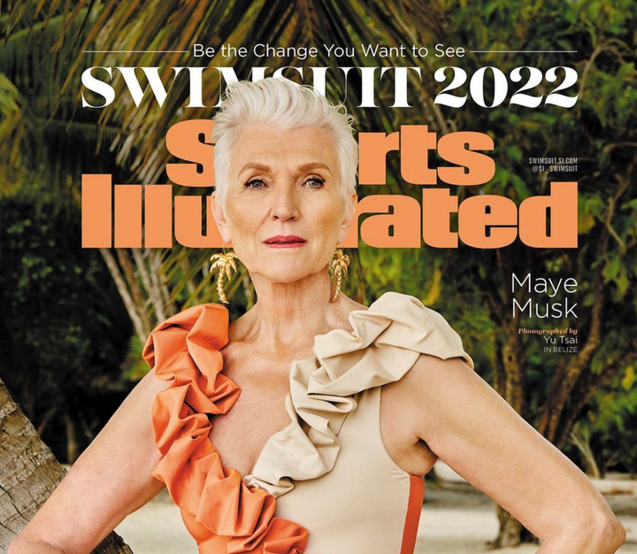 Portada de la edición especial de la revista Sports Illustrated con Maye Musk.