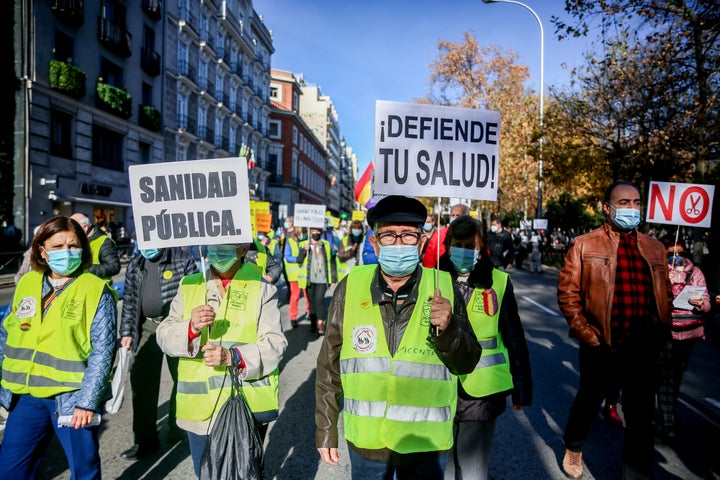 Manifestación en defensa de la Atención Primaria en Madrid.