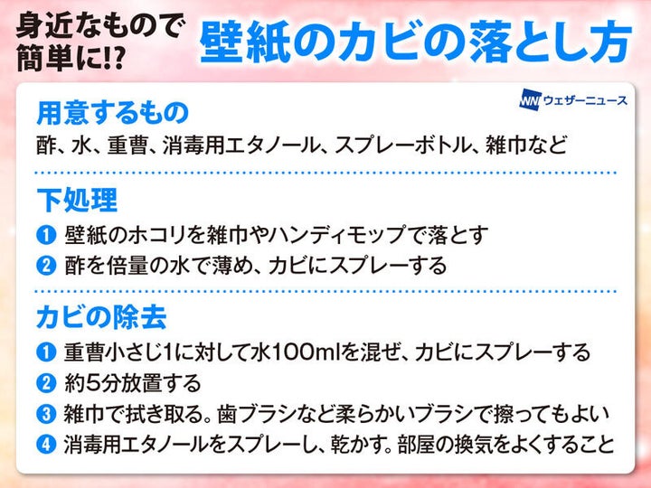 壁紙のカビの取り方とは 家にある身近なもので解決 ハフポスト Life