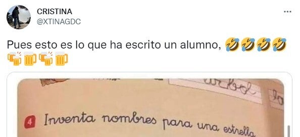 El tuit de este ejercicio de clase.
