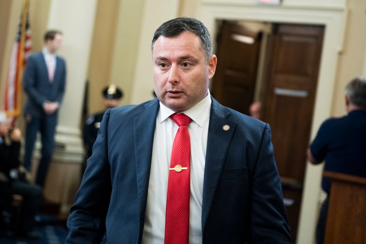 Yevgeny Vindman, the brother of Lt. Col. Alexander Vindman, arrives at a House impeachment hearing on Nov. 19, 2019.