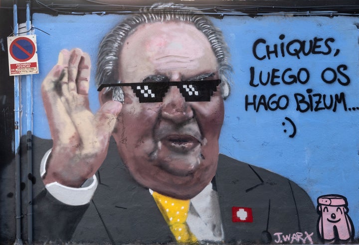 Grafiti sobre Juan Carlos I.