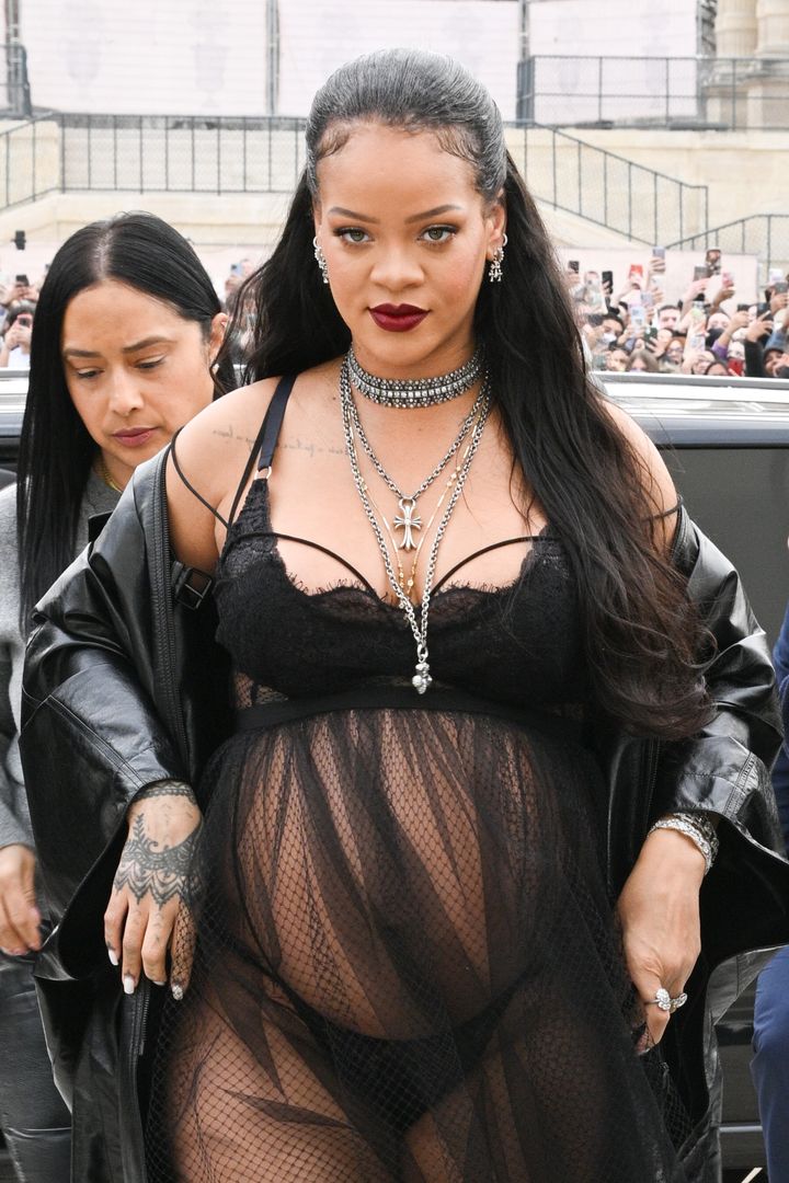 Rihanna attends Paris Fashion Week