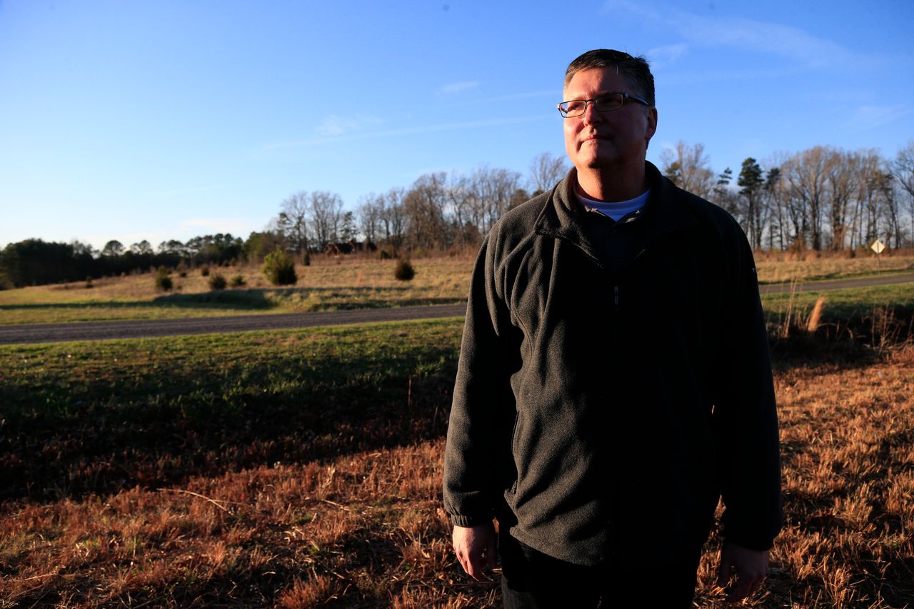 Eric Carpenter’s family goes back centuries in Gaston County. The spot near his mother’s property may be the site of a proposed pit mine.