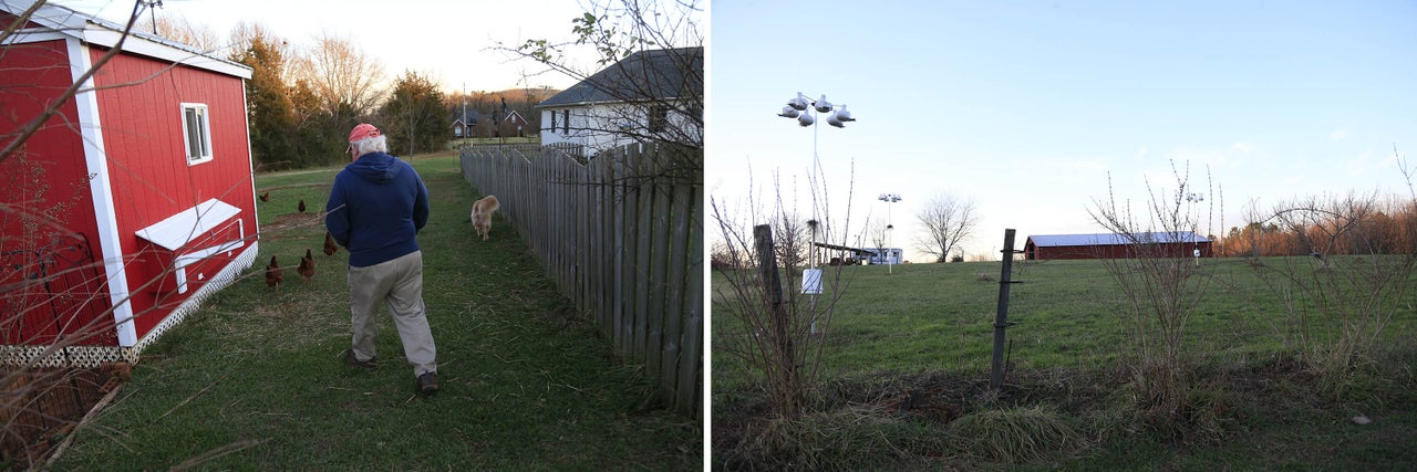 Rich Pembleton, left, worries about how the proposed mine will affect his new home and small farm, pictured at right. LeAnne and Rich Pembleton hoped to live out their days at the farm they moved to from Atlanta.