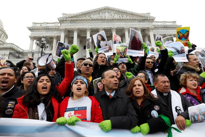 Protesta ante el Senado de Washington de los 'dreamers', en 2017.