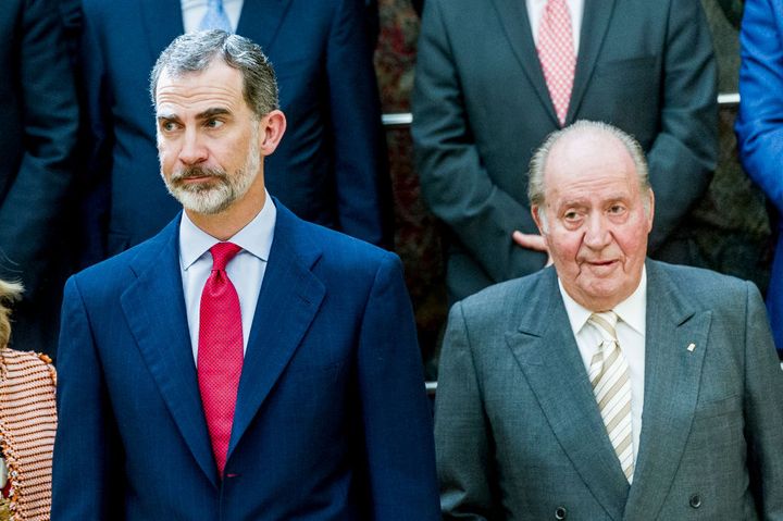 Felipe VI y Juan Carlos en un acto oficial en junio de 2018.