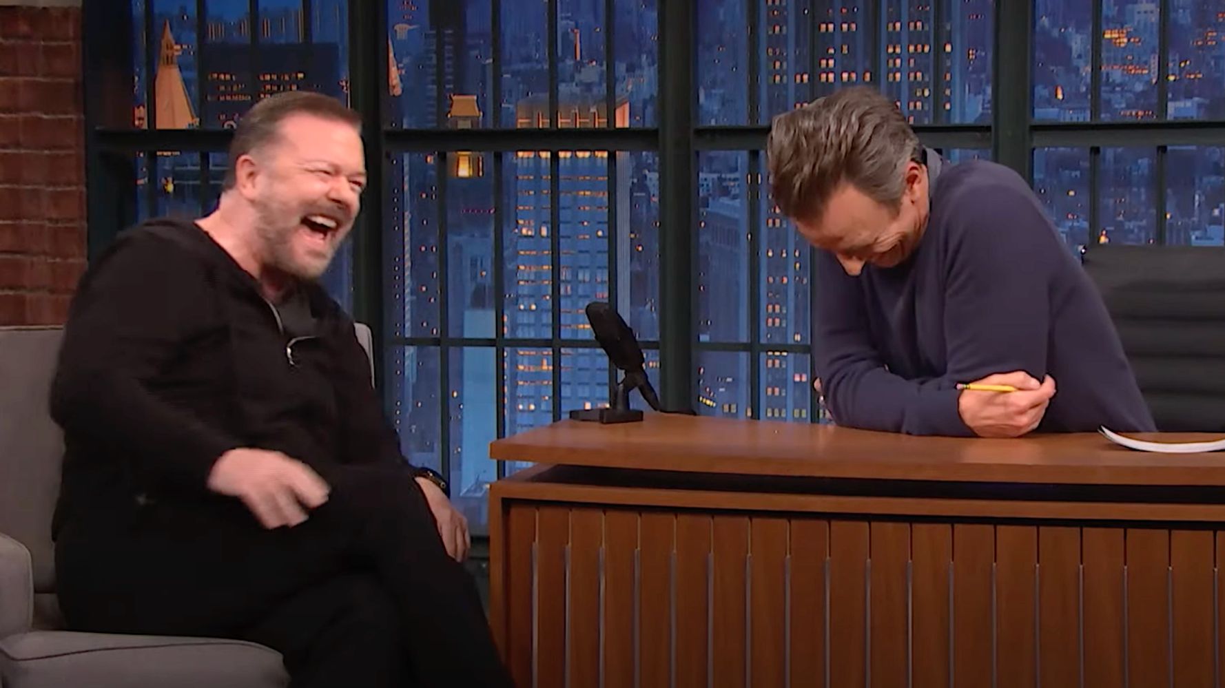 Ricky Gervais Loses It Over Penis Exchange During US Chat Show Appearance
