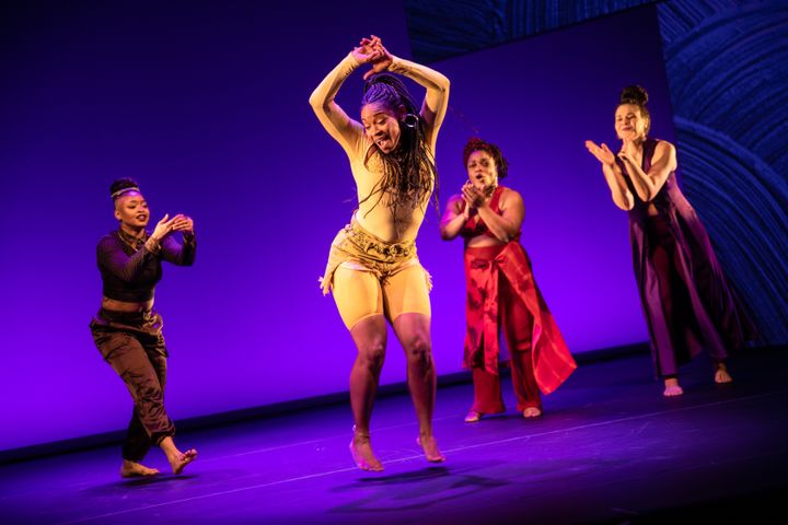 Tendayi Kuumba, D. Woods, Kenita R. Miller and Alexandria Wailes in “for colored girls who have considered suicide/when the rainbow is enuf.”