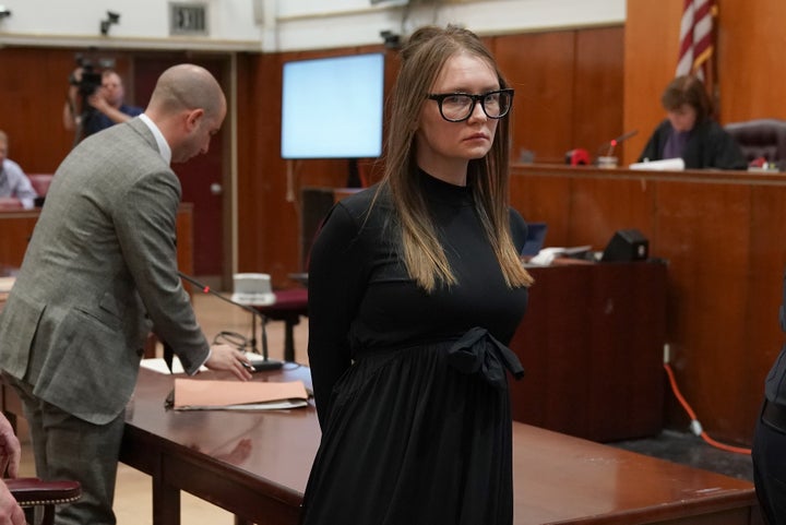 Anna Sorokin is led away after being sentenced in Manhattan Supreme Court on May 9, 2019, following her conviction on multiple counts of grand larceny and theft of services.