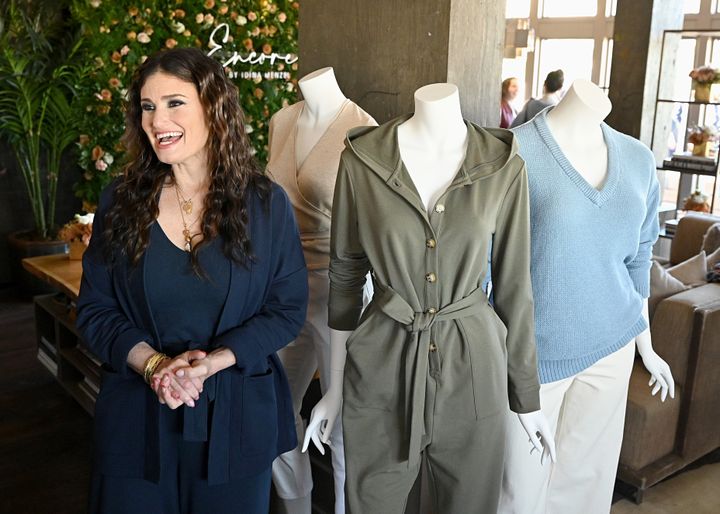 Idina Menzel unveils her QVC apparel line, Encore by Idina, May 18 in New York. 