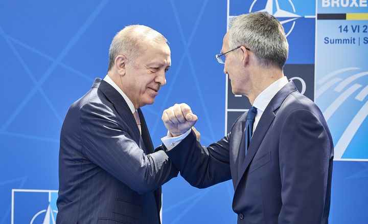 Jens Stoltenberg y Recep Tayyip Erdogan.