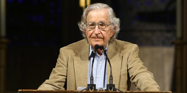 NEW YORK - JUNE 12: US linguist and political activist Noam Chomsky discusses the global economic crisis, U.S. military intervention in the Middle East and South Asia and the election of Barack Obama in a lecture called 'Crisis & Hope: Theirs and Ours' at Riverside Church on June 12, 2009 in New York City. (Photo by Neilson Barnard/Getty Images)