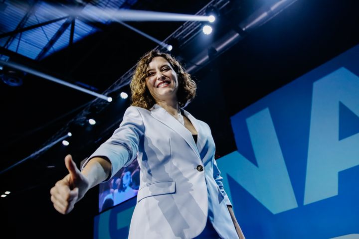 La nueva presidenta del PP de Madrid, Isabel Díaz Ayuso, durante el congreso que la proclamó.