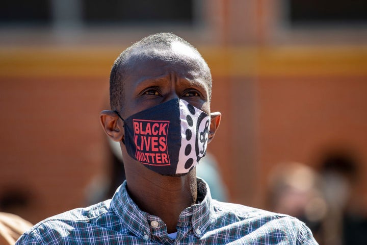 Serigne Mbayé, durante un acto de Podemos.