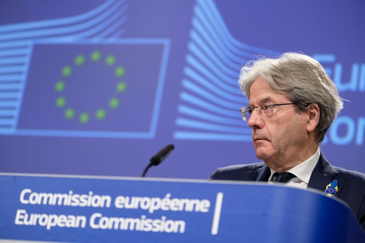 El comisario de Economía, Paolo Gentiloni, durante una rueda de prensa en Bruselas.